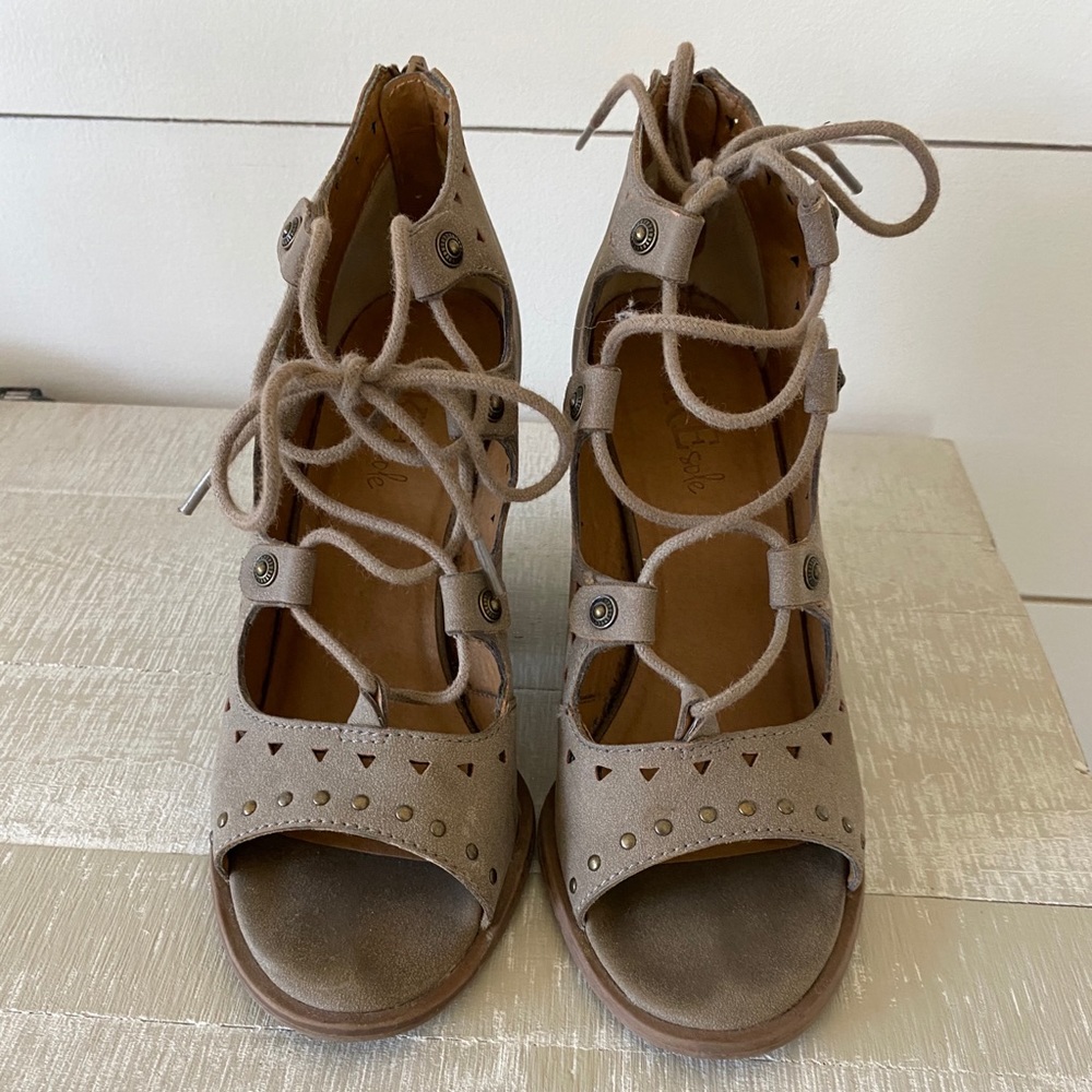 Lace up Heels- Zip Backs